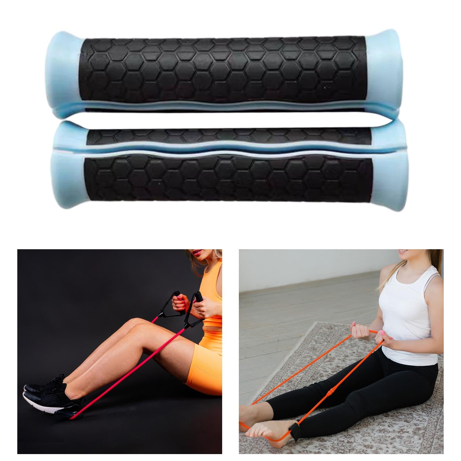 2 Piezas Banda de Resistencia Mango para Ejercicio Asas para Entrenamiento de Gimnasio Equipamiento para Fortalecimiento de Agarre Compatibles con la Mayoría de Bandas Elásticas de Gimnasio