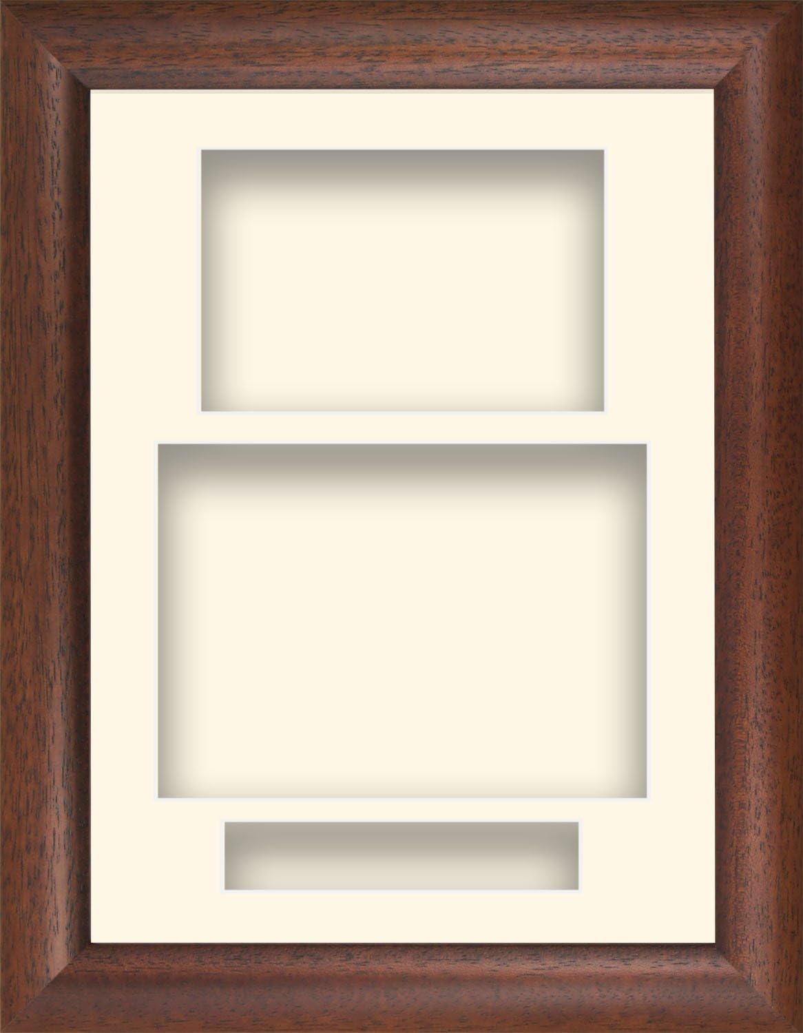 8.5" x 11.5" Dark Wood Cushion Portrait Deep Shadow Box Photo Frame 3 Display Custom Picture Coloured Collage Hand Made
