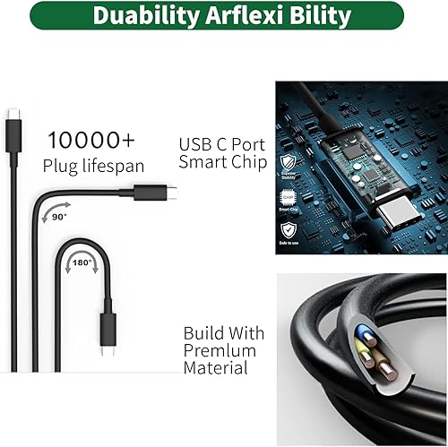 Miniatura 4 de Nuevo cargador USB C de 65 W para laptop Dell, cargador USB C Dell para Dell Latitude 3340 3440 3540 5420 5430 5440 5520 7430 7420 7440, XPS 13