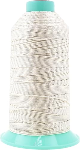 Miniatura 410 de Mandala Crafts Hilos de coser resistentes de nailon consolidado, hilo para tejer jeans de cuero, hilos de tapicería marina al aire libre, Beige
