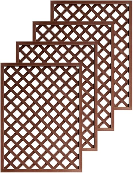 Amazon 4枚セット 人工木 ラティス フェンス 1290 10 900mm ブラウン Aks Jj Prohome Diy 園芸 ガーデニング 人工木 防腐 樹脂 雨に強い 垣 ガーデンフェンス Diy 工具 ガーデン