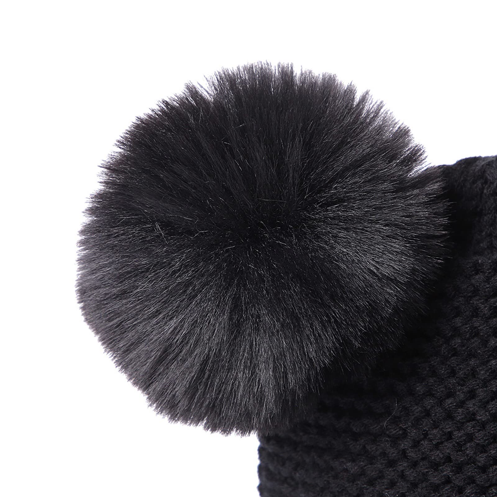 Czapka Zimowa Ciepła Rękawiczka Materiałowa Czapka Dziecięca Ciepła Zimowa Trzy Wełniane Monochromatyczne Zestaw Przędzy Kapelusze Czapki Dziecięce/Black/One Size