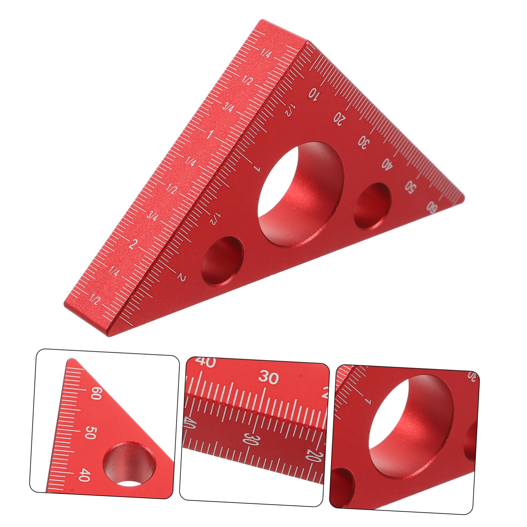 Uonlytech 3pezzi Righello Angolare Lega Di Alluminio Spesso Righe Metriche e Imperiali Strumento Di Misurazione Per Falegnameria e Utile Per Artisti e Hobbisti