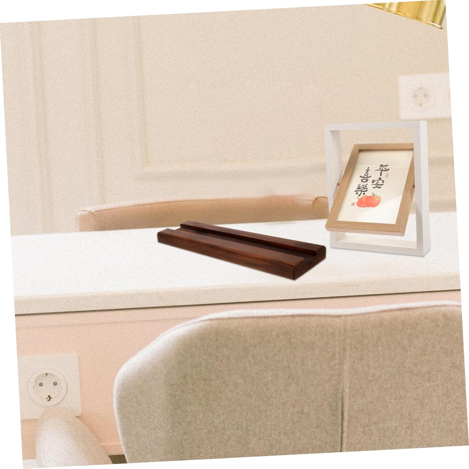 Unique Quicksand Painting Ornament Base Wooden Mirror Fixed Stand Floor Mirror Stand Base Minimalist Design