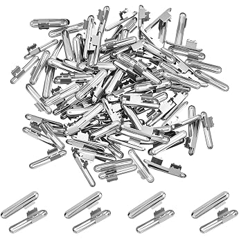 Pack of 200 Elastic Cord Crimp Ends Iron Folding Crimp Ends Platinum Half Cover Barb Cord Crimp End Closure Stopper Clamp Closure Craft