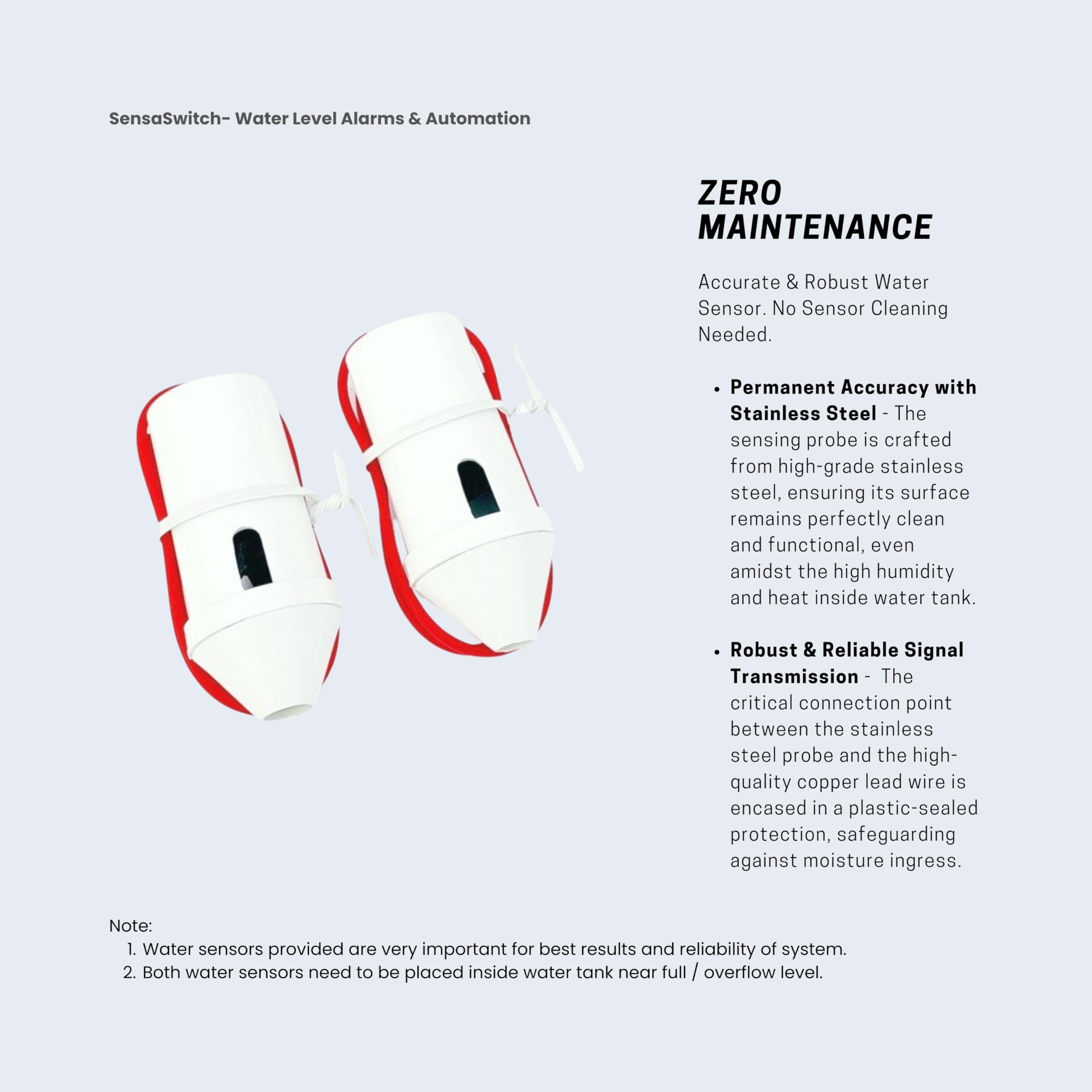 SensaSwitch Water Tank Overflow Alarm (Musical) Model-OCA with Water Sensor, 1 Year Warranty