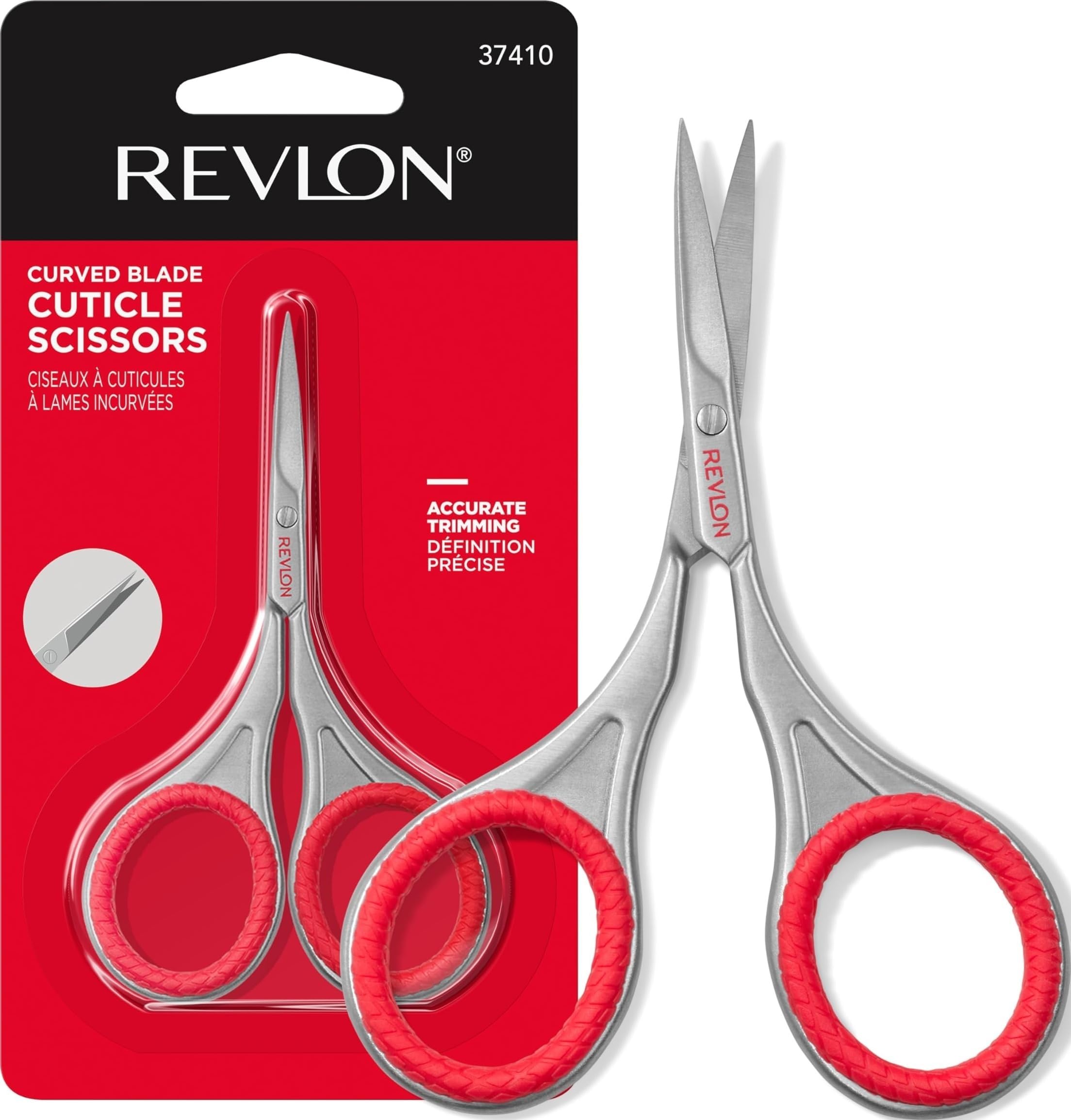 Curved Blade Cuticle Scissors, Silver, 1 Count | Ultra-fine curved blade cuticle scissors for neat cuticle and hangnail trimming and safe nail care. Made of stainless steel.