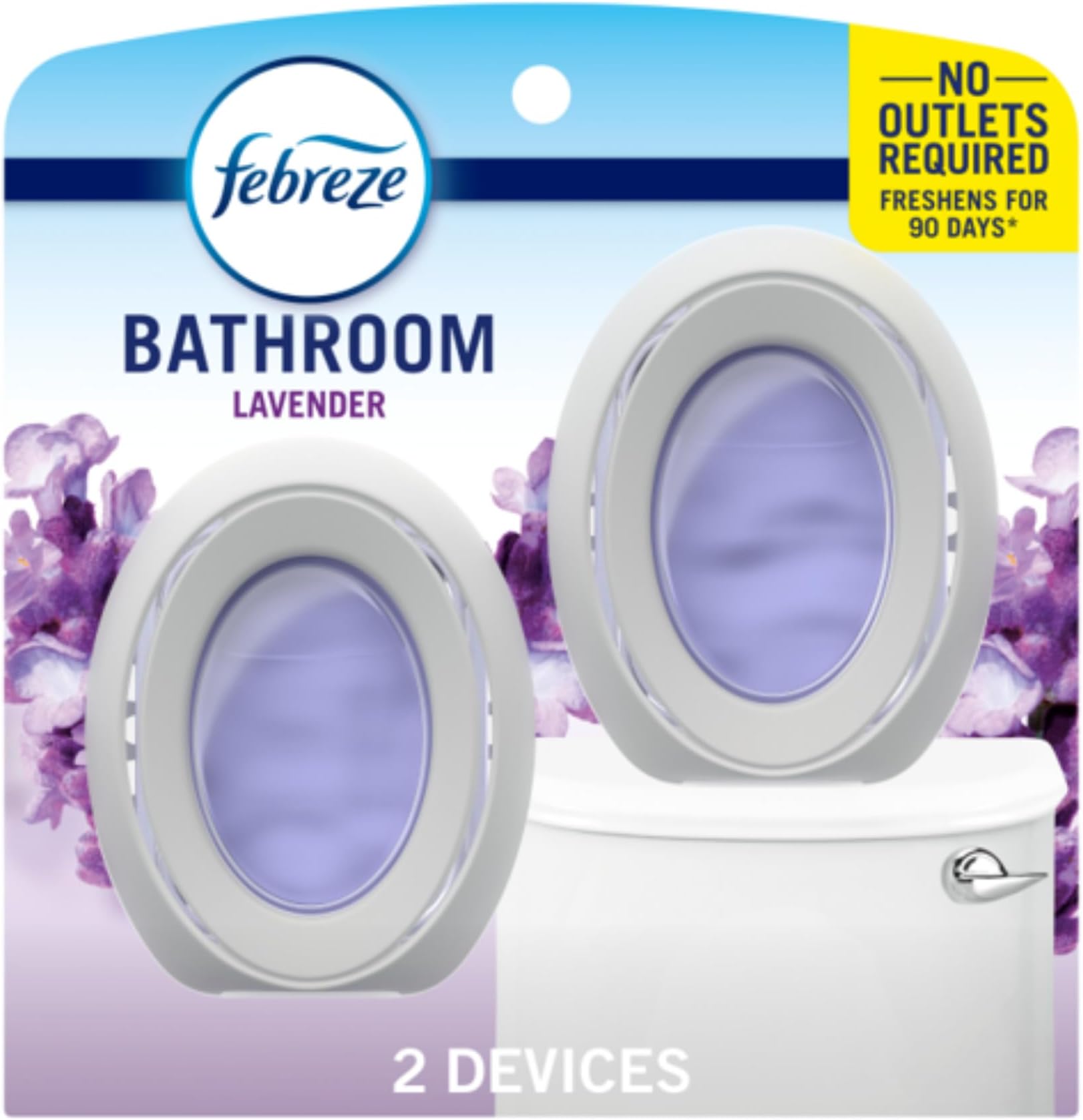Small Spaces Air Freshener, Odor-Fighting, Plug-In Alternative, Air Fresheners for Home and Bathroom and Kitchen, Closet Air Fresheners, Light Lavender Scent, 2 Count