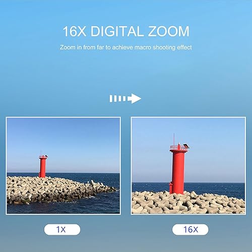 Miniatura 3 de Cámara digital, FHD 1080P 44MP cámara de enfoque automático para vlogging con pantalla IPS HD de 2.5 pulgadas, zoom digital 16X, cámara compacta de