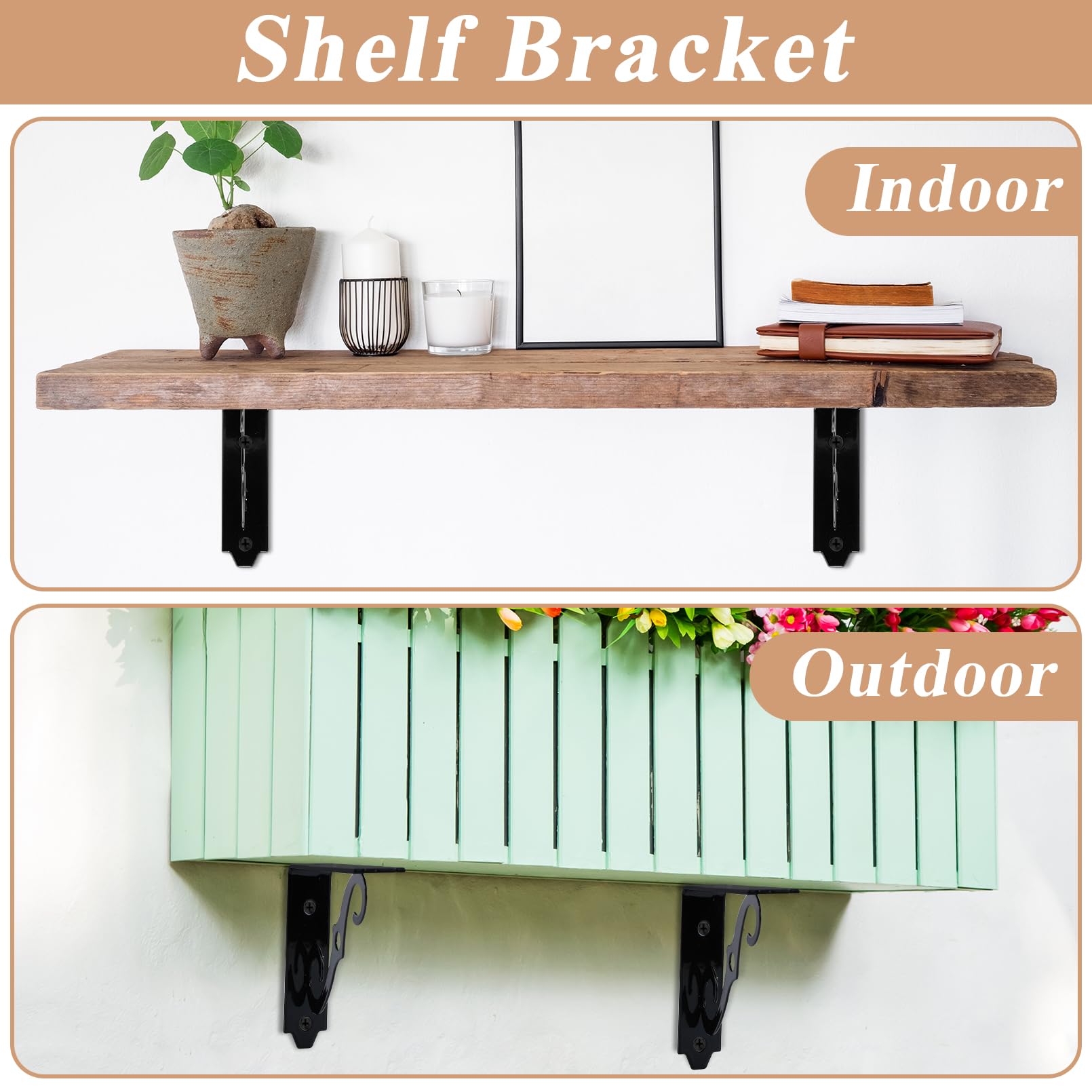 Soportes decorativos para estantes de 5 pulgadas (paquete de 4)