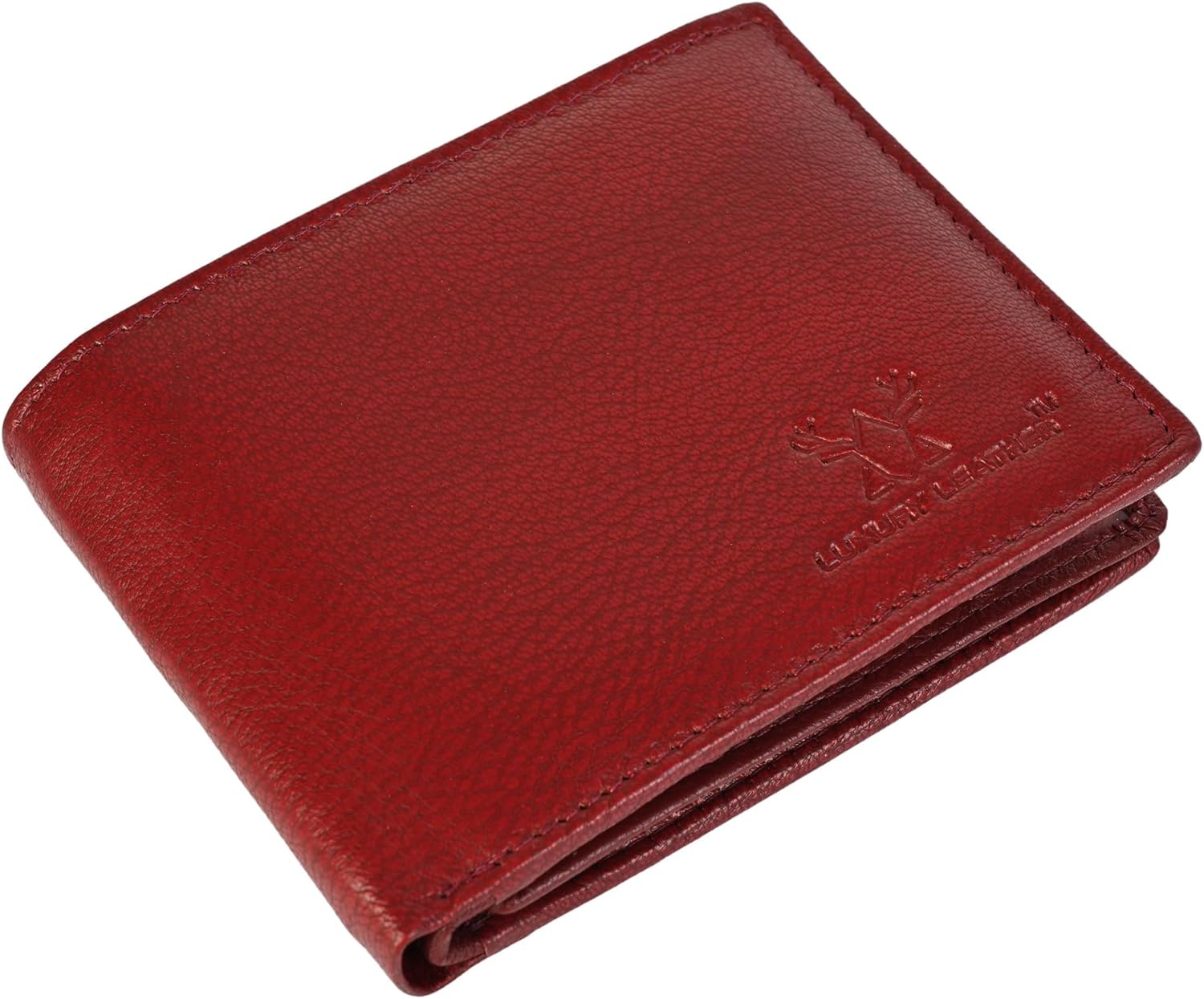Genuine Leather RFID Blocking Wallet for Men | Slim Bifold Design with Zipper Coin Pocket, ID Window & Multiple Card Slots | Compact Everyday Carry Gift for Men (Red) - Image 6