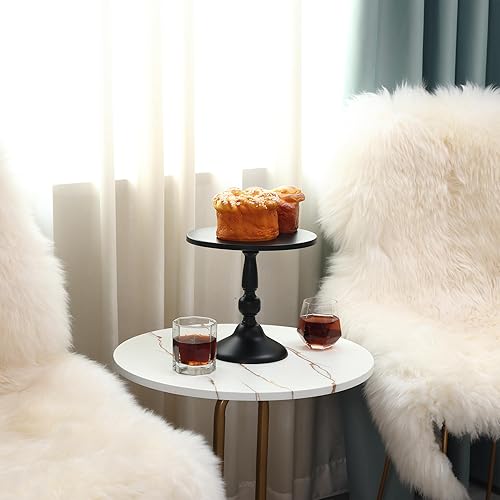 Miniatura 6 de Juego de 6 soportes negros para tartas, pedestal de exhibición de pasteles de QENUIITEA con pedestal, soporte para cupcakes, plato de postre,