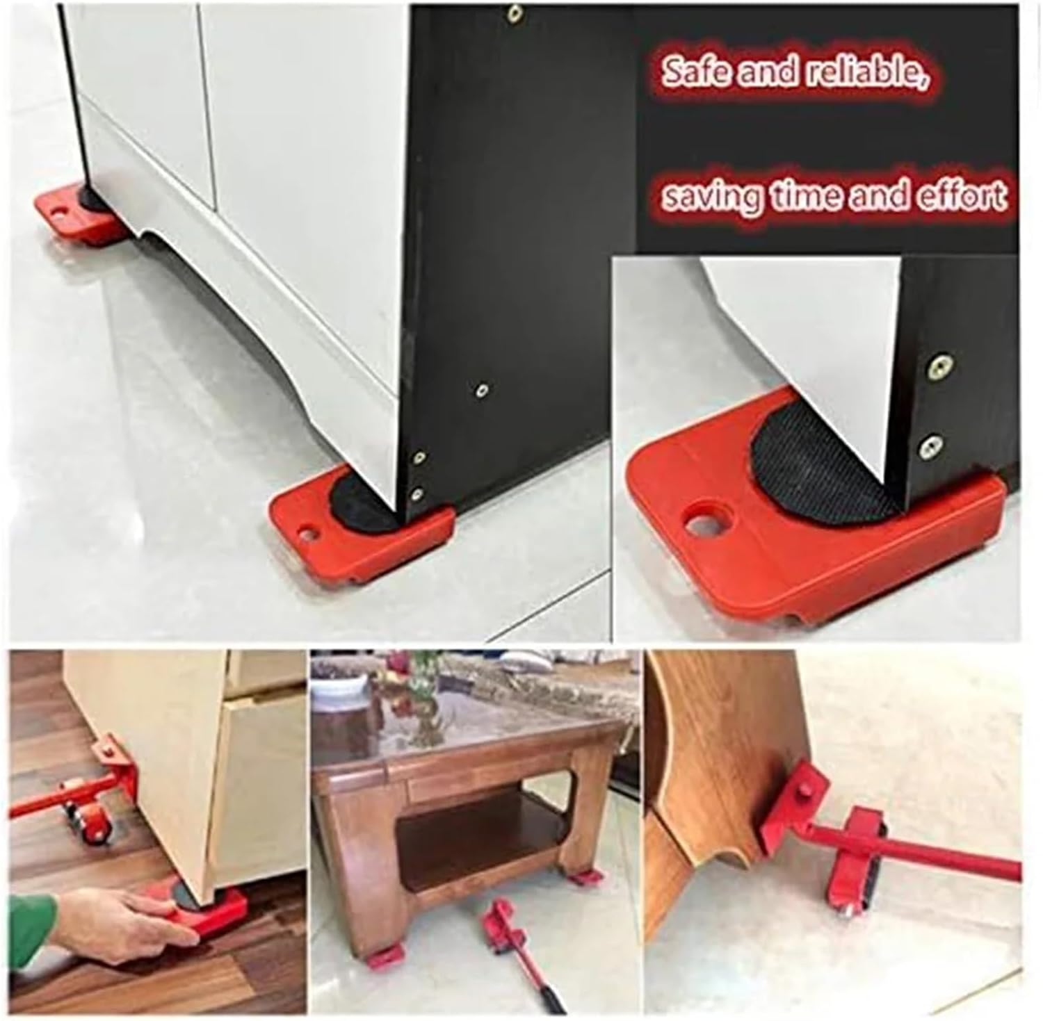 Furniture Mover with Wheels Heavy Duty Moving Lifter Ergonomic Handle and Slides Kit for Fish Tank(1PC Roller)