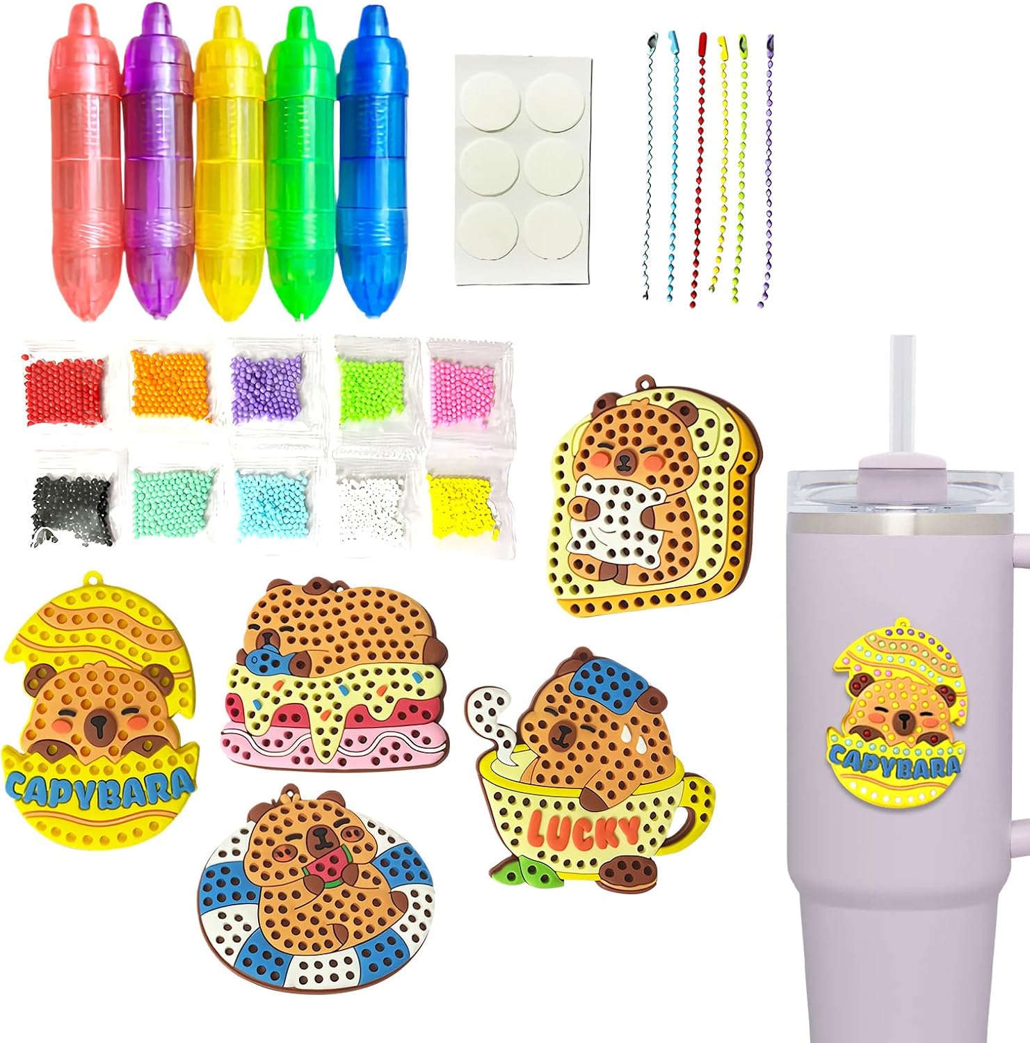 Kids Bead Kit - Educational Funny Toy - Children Handmade Bead Art Dotting Kit,for Boys Girls Home School Party Class Play Education Birthday