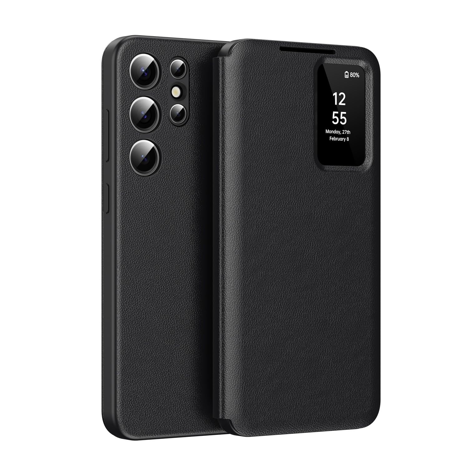 Housse de protection Samsung Galaxy S26 étui en silicone noir à rabat - 6
