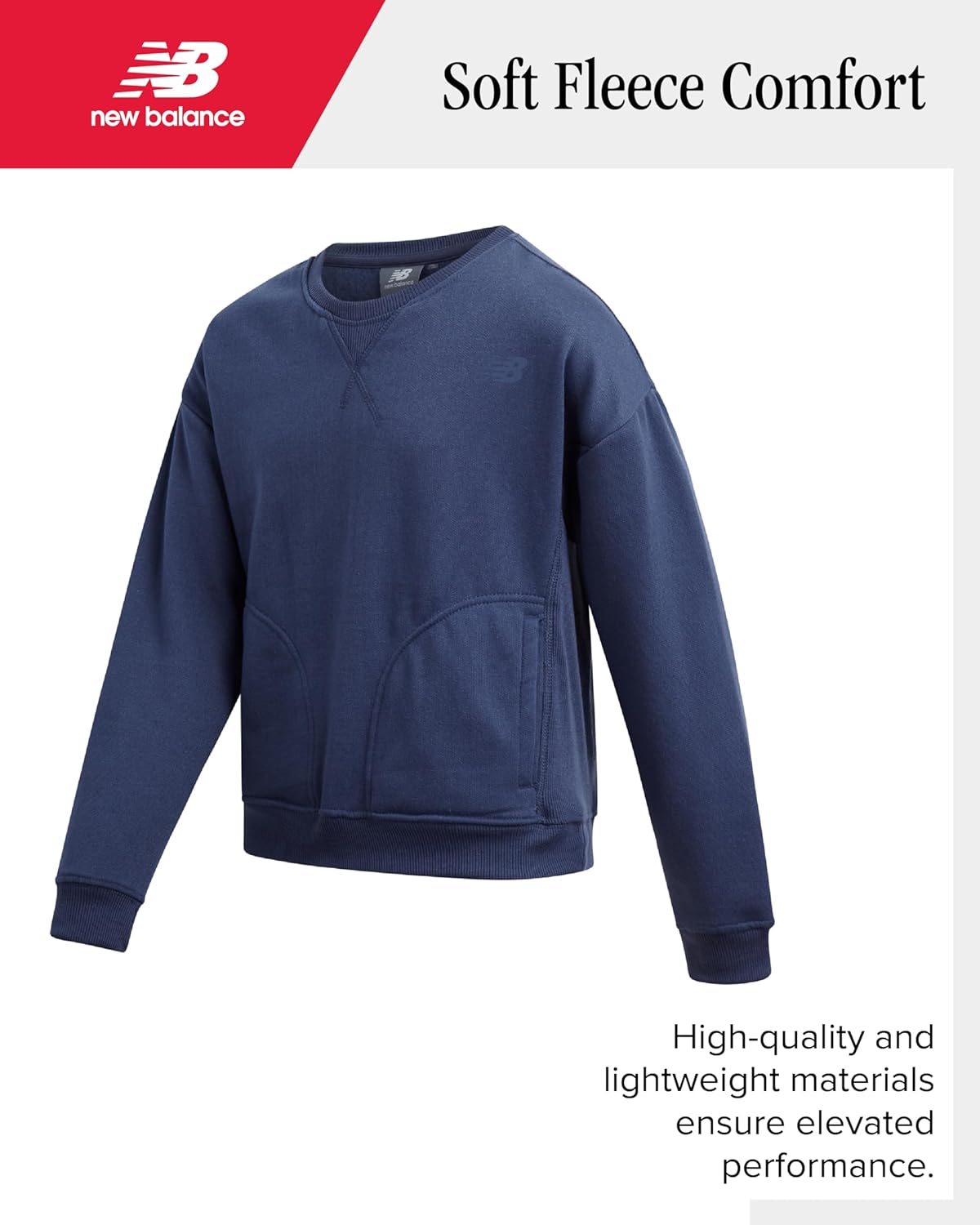 New Balance Girls Pants Set - 2 Piece Fleece Crew Neck Girls Long Sleeve Tee and Kids Cargo Pants with Pockets (7-12) - Image 3