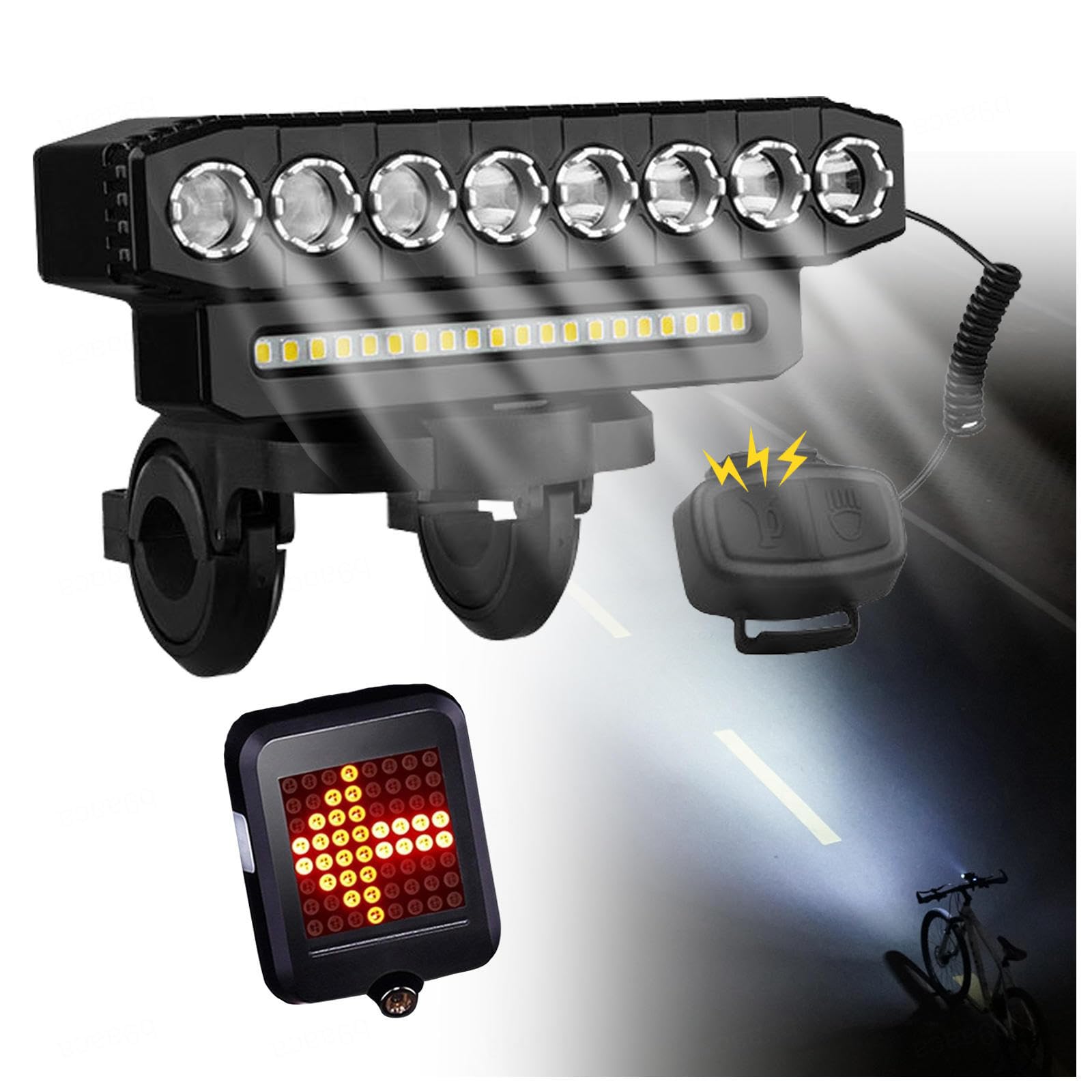 Luci Mtb, USB Ricaricabile,Impermeabile Con Luce Posteriore Bici Da Corsa, Frecce Monopattino Elettrico Impermeabile,Per Bici Strada E Mtb