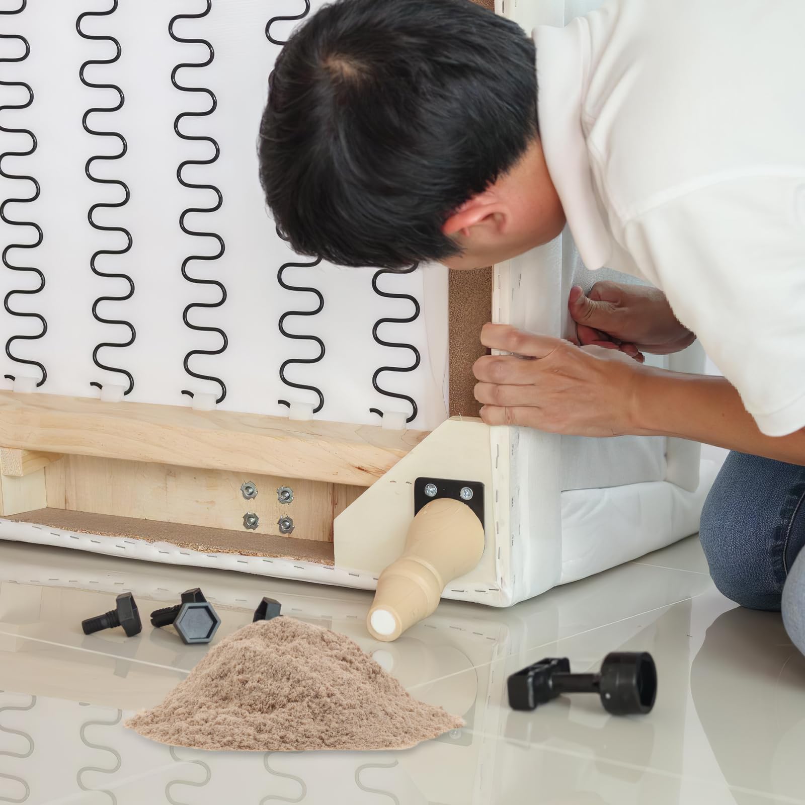 Veemoon Masilla para Madera Polvo 500 G para Reparación de Muebles, Relleno para Grietas y Arañazos en Gabinetes y Pisos, Fácil de Aplicar y Lijar, Reparación de Madera de Gabinetes