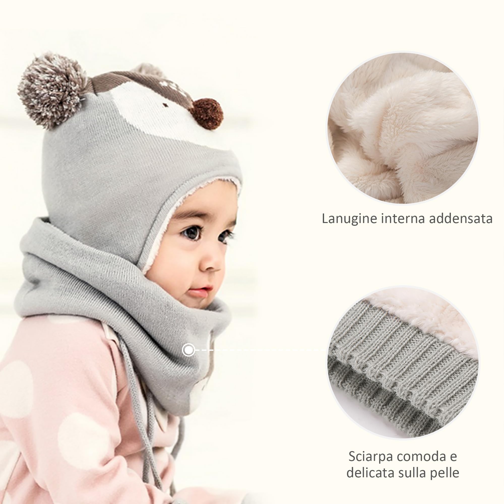 Bambini Ragazzi Cappello Sciarpe Guanti Set Ragazze Cappello Autunno Invernale Primavera Cappelli Caldo Carina Piccolo Volpe Beanie Berretto Bambino Infantili del Cappello 1-6 Anni