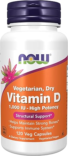 NOW Foods Vitamin D-2 1000 IU High Potency - 120 Vegcaps, Pack of 3