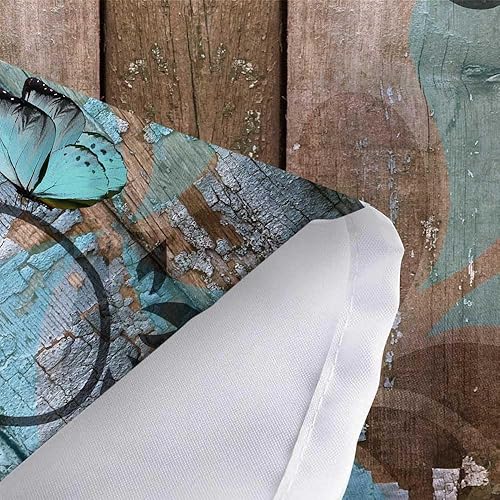 Miniatura 9 de JAWO Cortina de ducha con flores de granja, juego de cortina de ducha rústica verde azulado turquesa margarita, cortina de ducha de tela de jardín