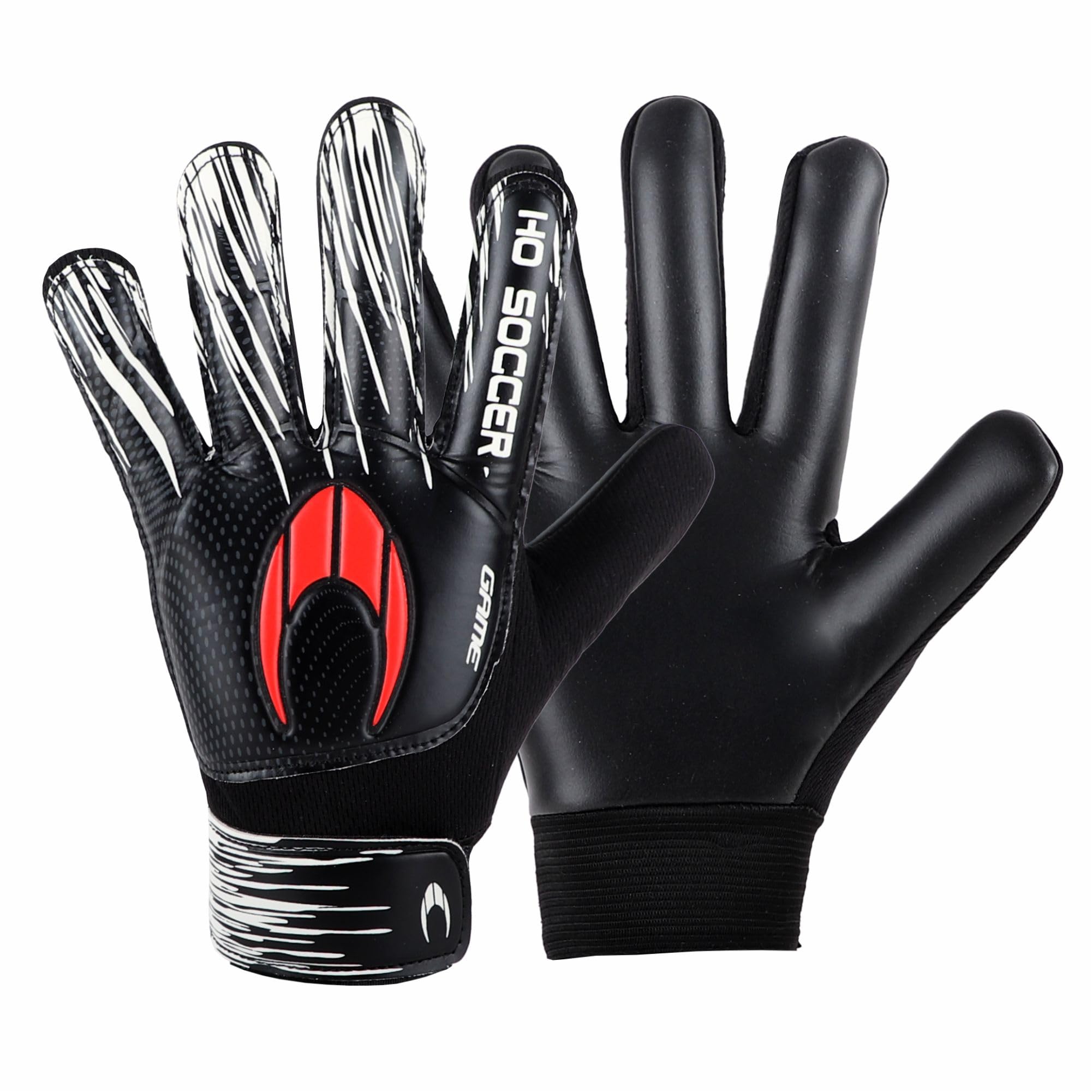 HO Soccer Game Black Rękawice bramkarskie, unisex dzieci, czarny/czerwony
