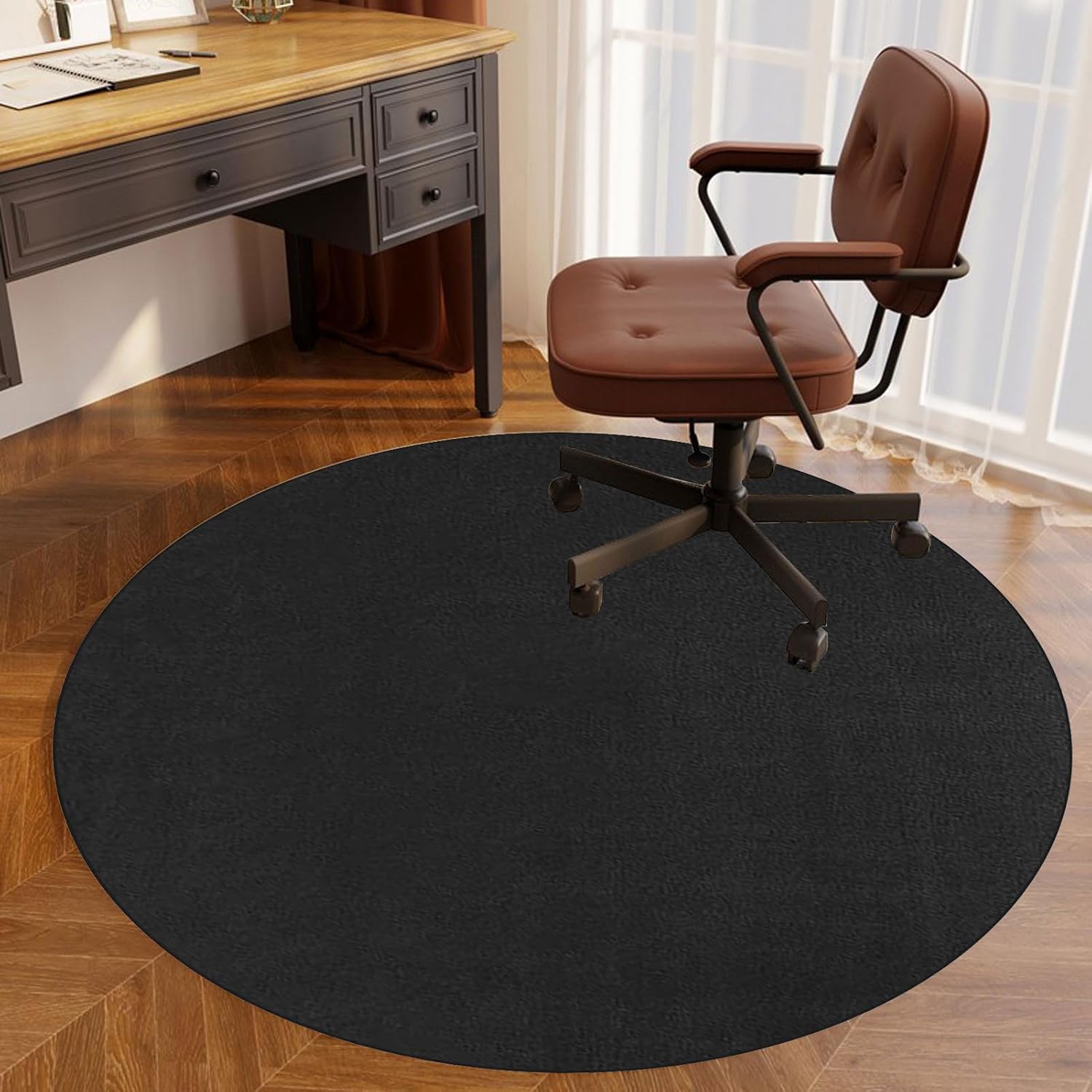 Round Gaming Chair Mat for Carpeted and Hardwood Floors 160 cm Office Chair Mat for Multi Purpose Protection Anti Skid Desk Chair Mat with Floor Protection