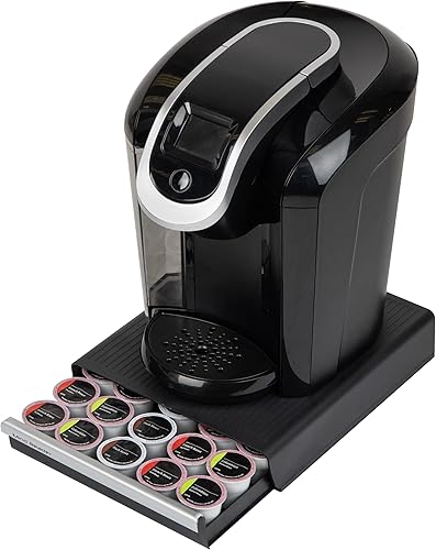 Miniatura 5 de Mind Reader - Paquete de 2 organizadores de condimento para café con cajón de cápsulas de café K-Cup de una sola porción, color negro Negro -,Rojo