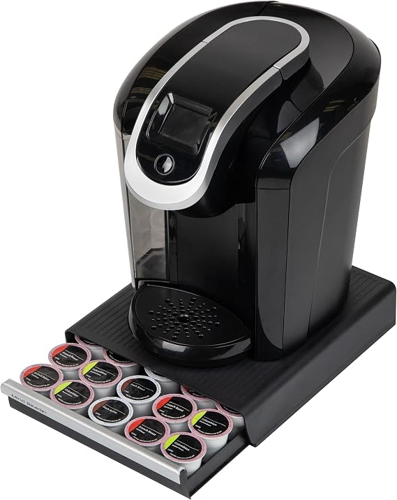 Mind Reader Single Serve Coffee Pod Drawer, 30 Pod Capacity, Countertop Organizer, 10.5L x 12.75W x 2.5H, Black