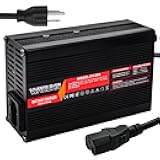 WAOUKS 84V 3A Charger 84V Li-ion Battery Charger DC C13 Connector Used for 20S 72V 74V Lithium Battery Battery Black Aluminum Case with Cooling Fan