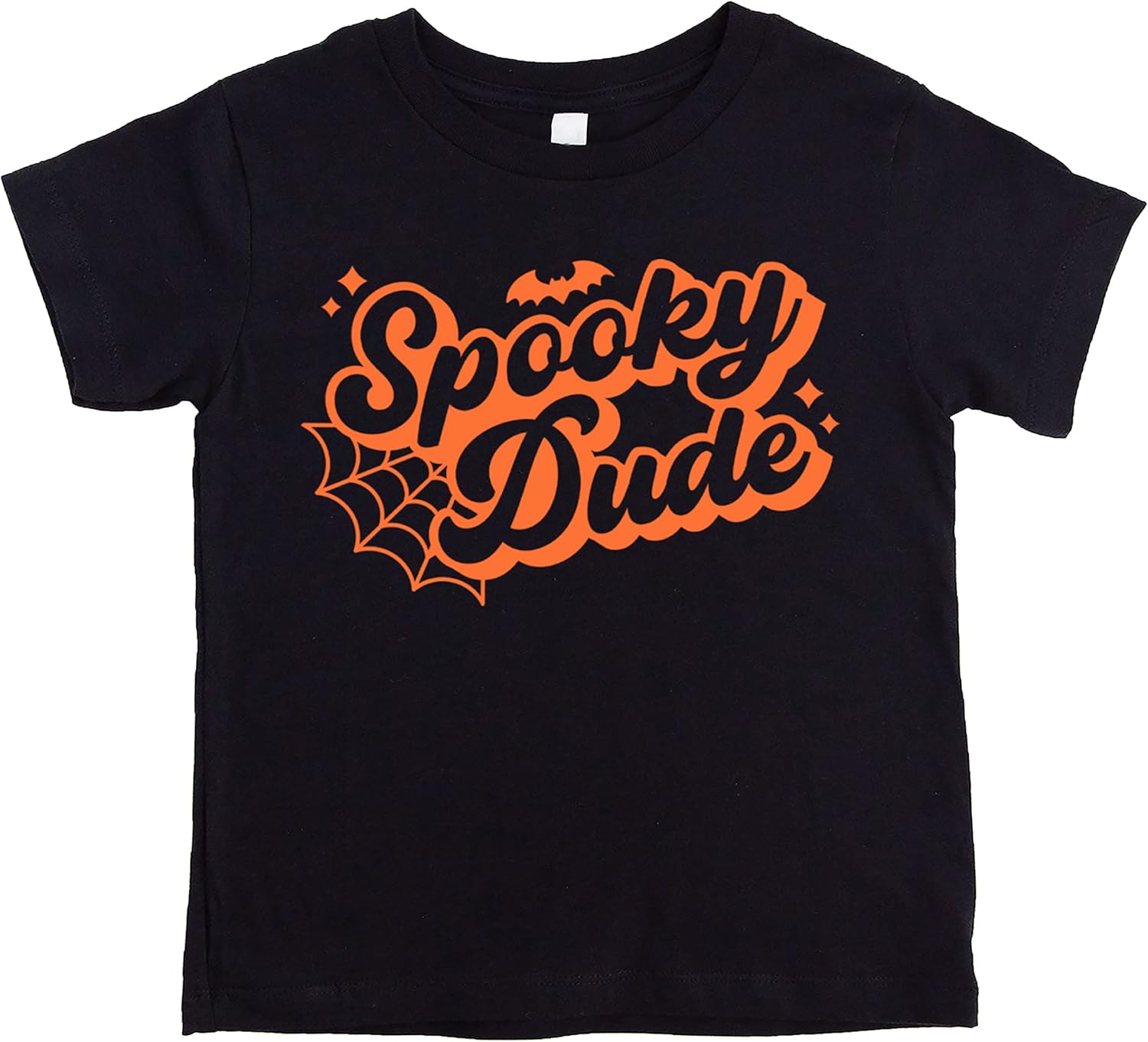 Olive Loves Apple Spooky Dude Retro Spiderweb Shirt for Baby and Toddler Youth Boys Halloween and Fall Shirt