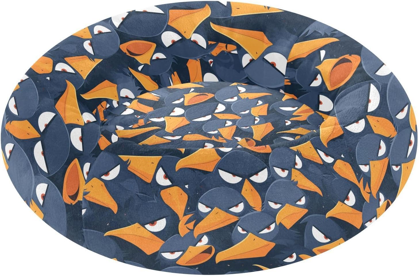 Pet Dog Beds Warm & Cozy Fluffy Cat Pillow Bed for Medium Size Pets Sleeping M Cartoon Albatross Black