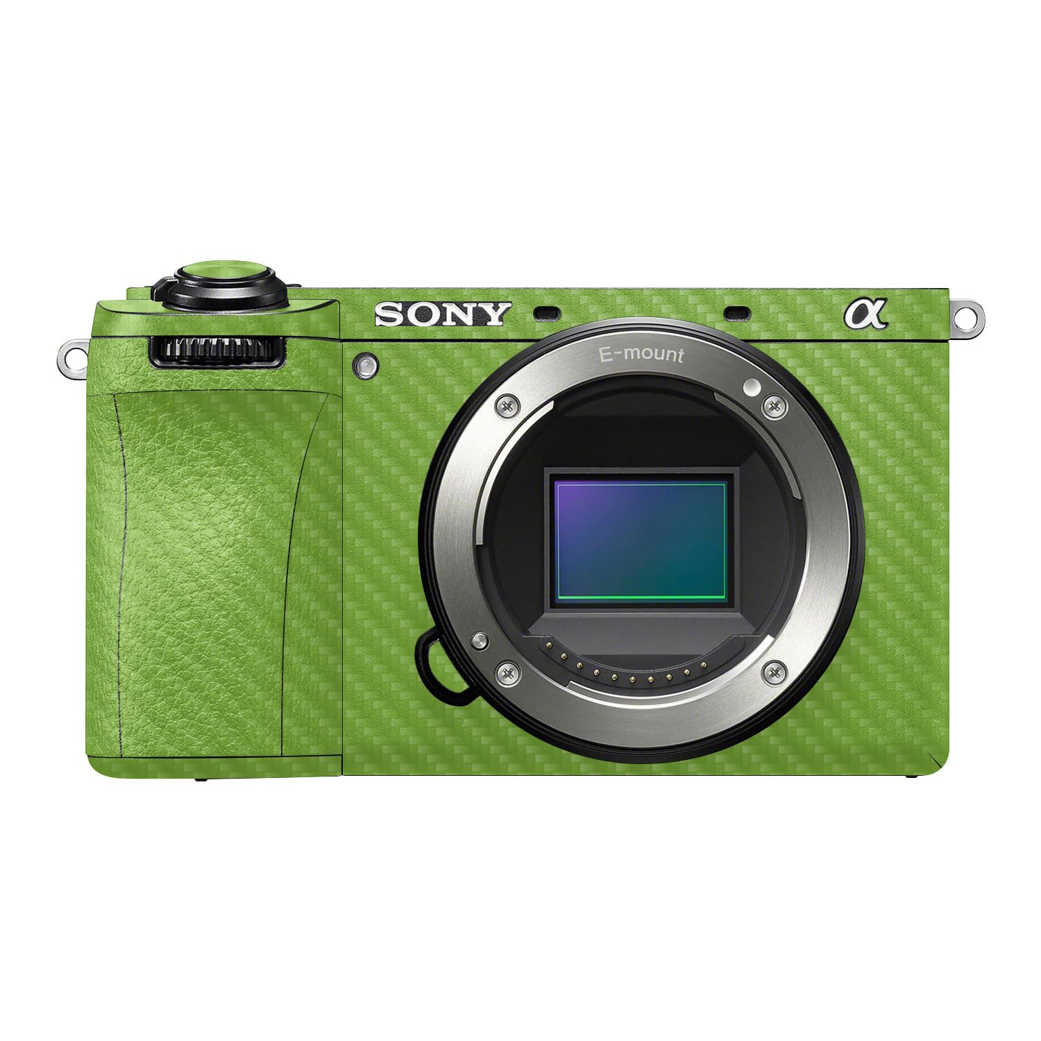 Carbon Fiber Camera Skin Compatible with Sony A6700 Mirrorless Camera (2023) - Solid Lime Green - Premium 3M Vinyl Protective Wrap Decal Cover - Easy to Apply | Crafted in the USA by MightySkins