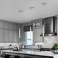 Vista 90 de Kitchen Island Lighting Modern Light Fixture Kitchen Island Pendant Light Dimmable LED Chrome Mini Pendant Lighting Dinning Room Living Room Chrome