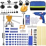 97PCS Auto Body Dent Repair Tool Kit, Paint-Friendly Dent Repair Kit with Golden Lifter, Slide Hammer T-bar Dent Puller, Bridge Puller, Suction Cup and Glue Gun for Car Dent Remove Tools Kit