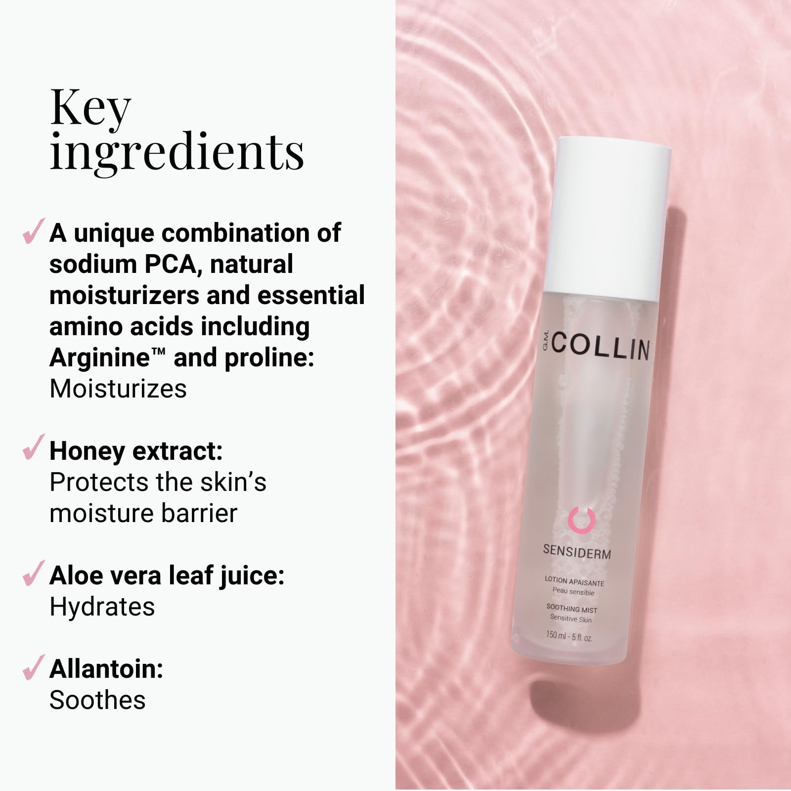 G.M. COLLIN Sensiderm Soothing Mist | Facial Toner and Hydrating Spray for Sensitive Skin | Soothes and Hydrates
