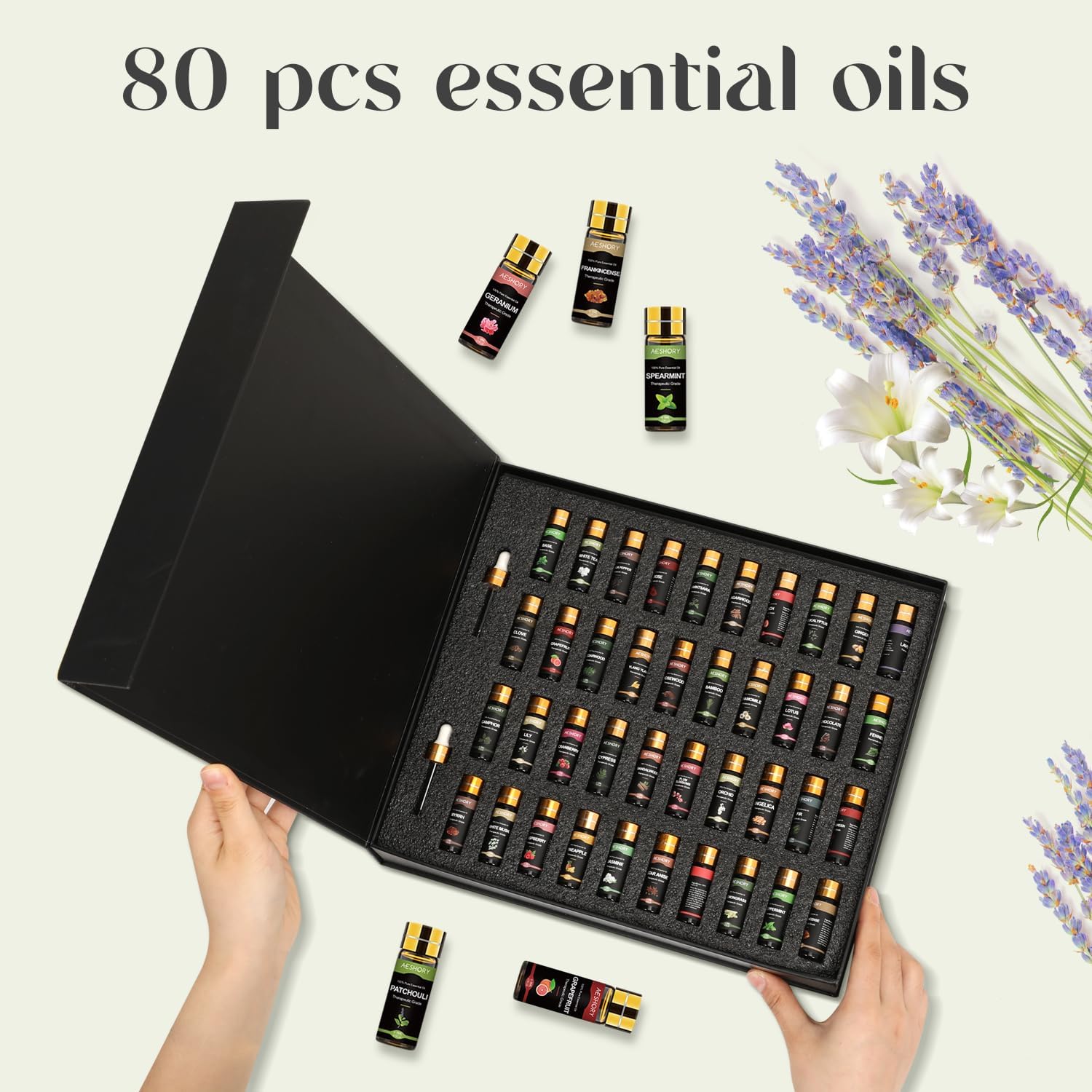Essential Oil Set 80 Pcs,100% Natural Essential Oils Kit, Perfect for Diffuser, Humidifier, Massage, Soap, Candle Bath Bombs Making, 80 * 5ML(0.17oz), Valentine's Gift for Lover - Image 3
