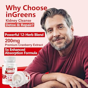 inGreens 24-in-1 Kidney Support Supplement, 60 Capsules