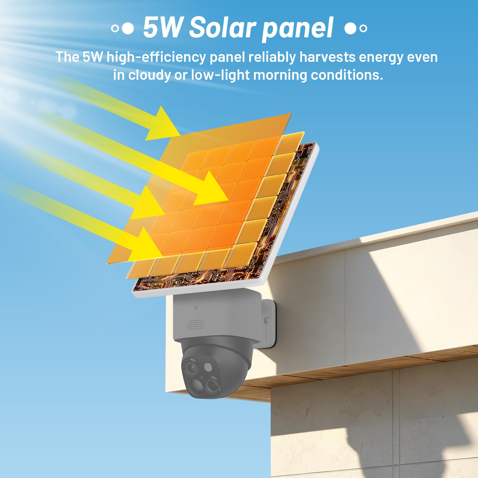 Panneau solaire 5 W pour Eufy Security SoloCam S340, sortie plus élevée de remplacement pour panneau solaire original de 2 W, alimente en continu votre appareil photo S340, étanchéité IP65 (caméra non
