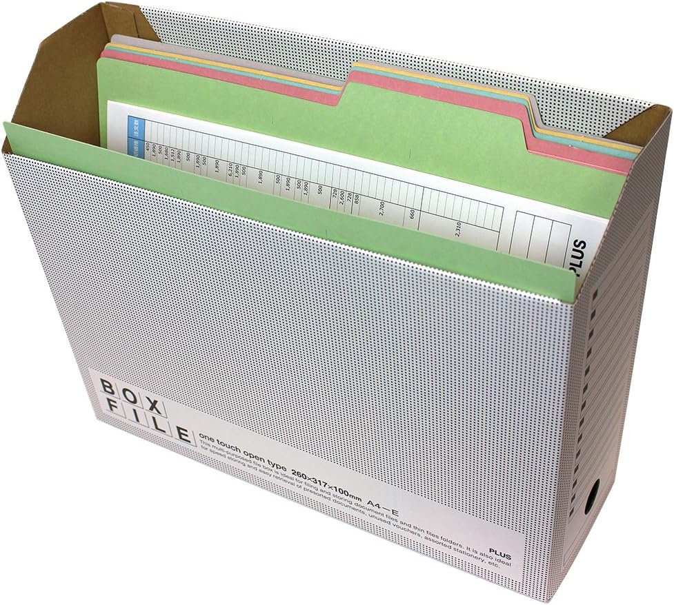 Plus 87-120 Individual Folders, Recycled Paper, A4-E, Blue, Green, Yellow, Pink, Gray