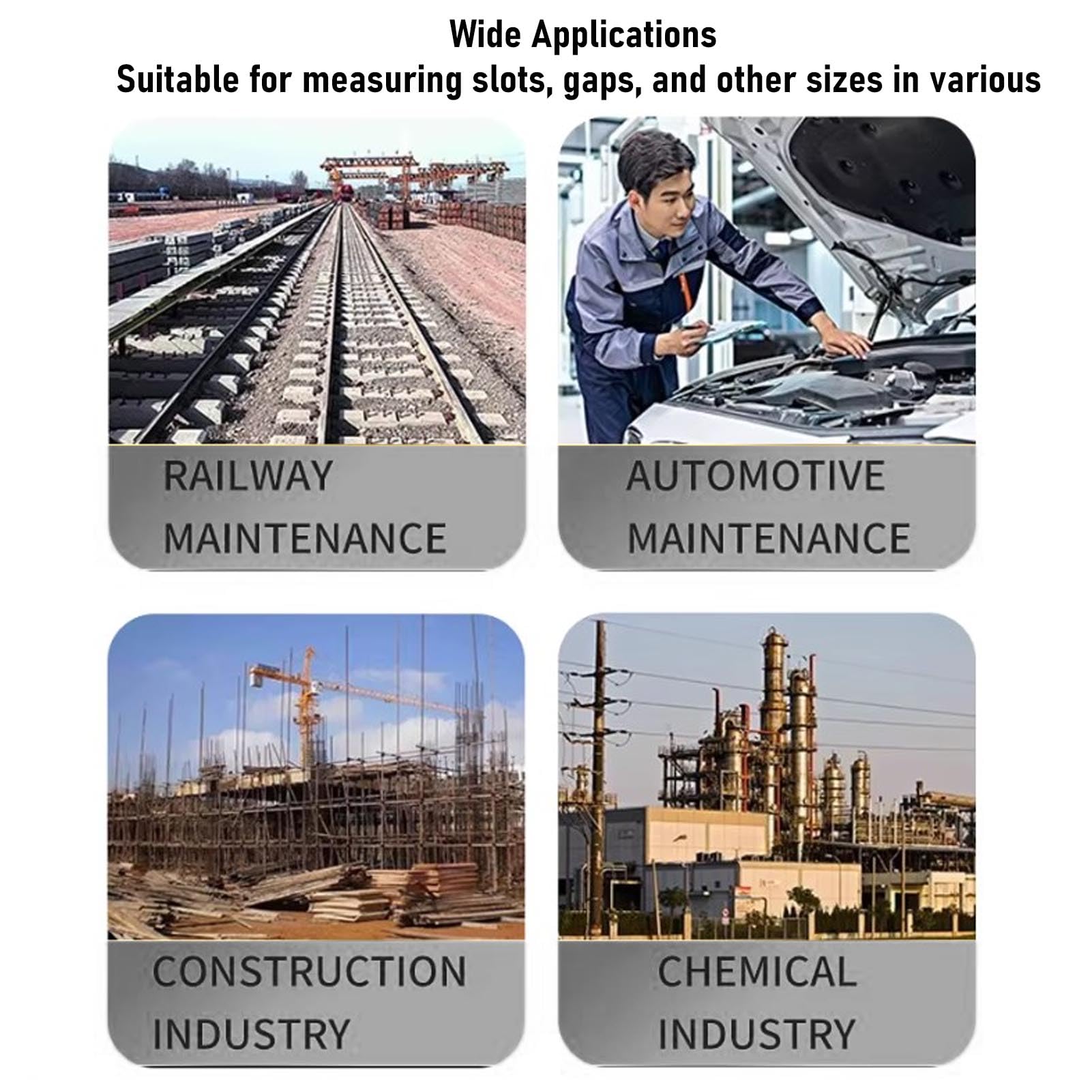 Calibro Conico in Acciaio Inossidabile, Spessimetro per a Cuneo, Gamma 0,2 a 4 Mm, con Scale Chiare per Costruzioni Ferrovie Energia Ceramica Impianti Idraulici Automotive