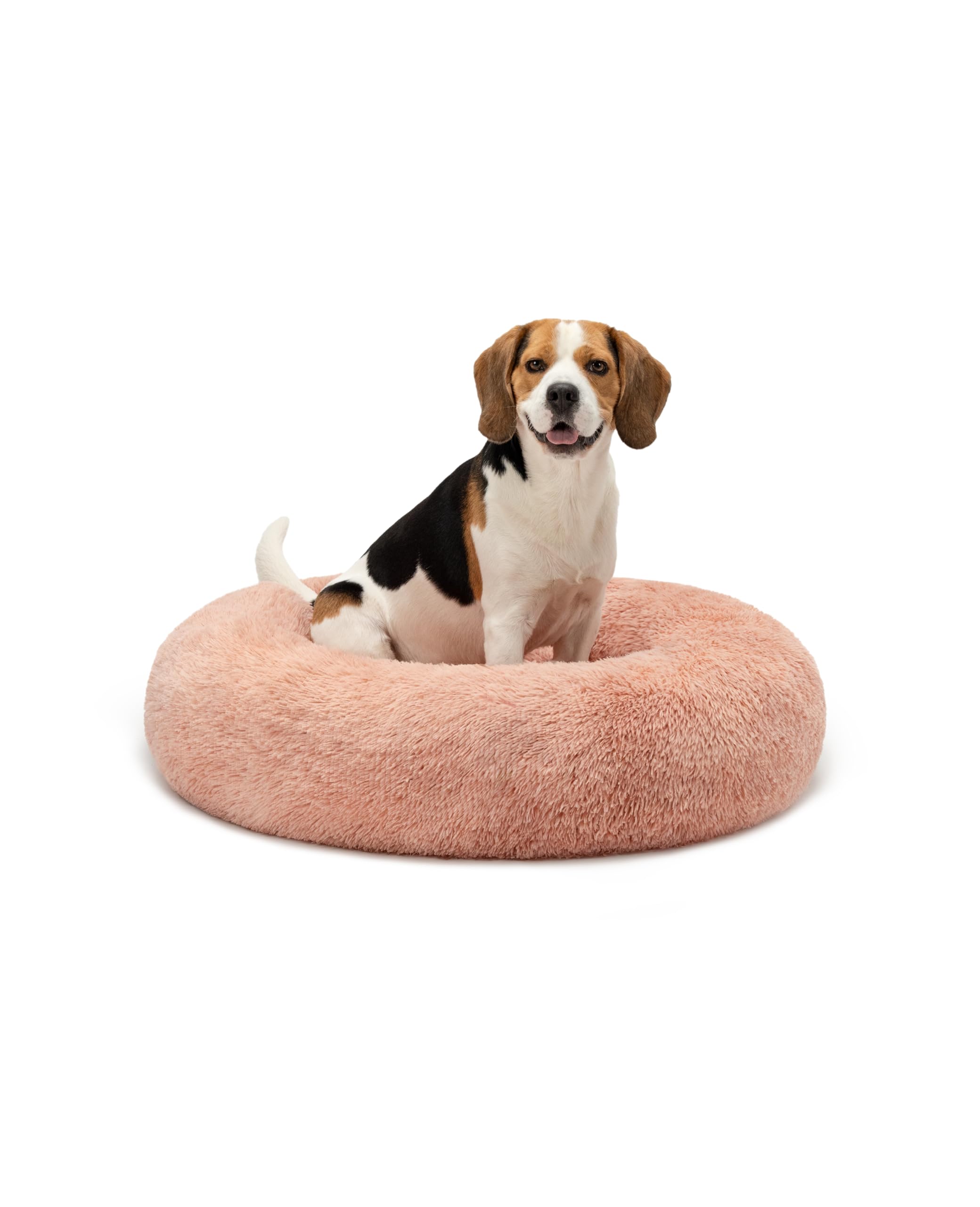 lionto Donut Bed for Dogs and Cats, Round Dog Bed, Ø 80 cm, Pink