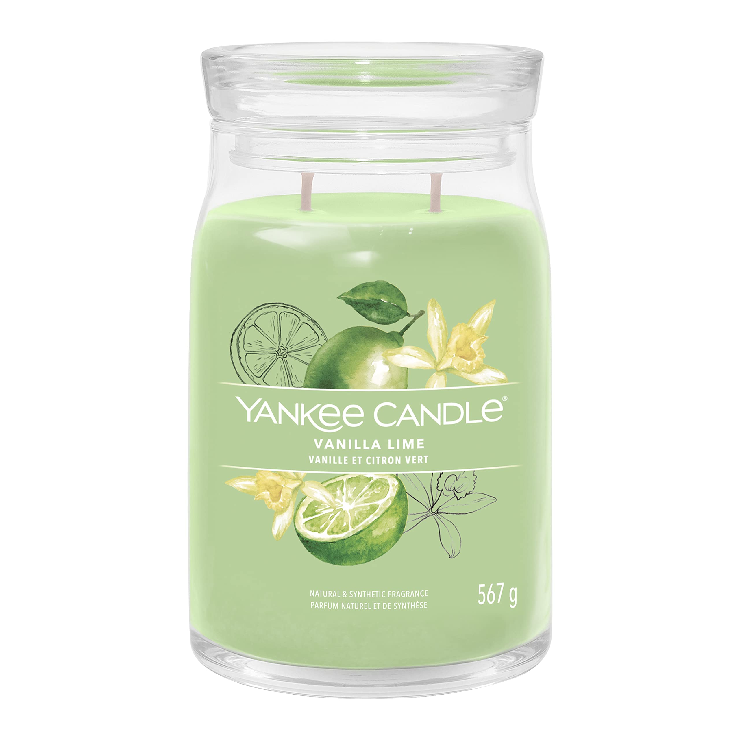Yankee Candle Signature Scented Candle | Vanilla Lime Large Jar Candle with Double Wicks | Soy Wax Blend Long Burning Candle | Perfect Gifts for Women
