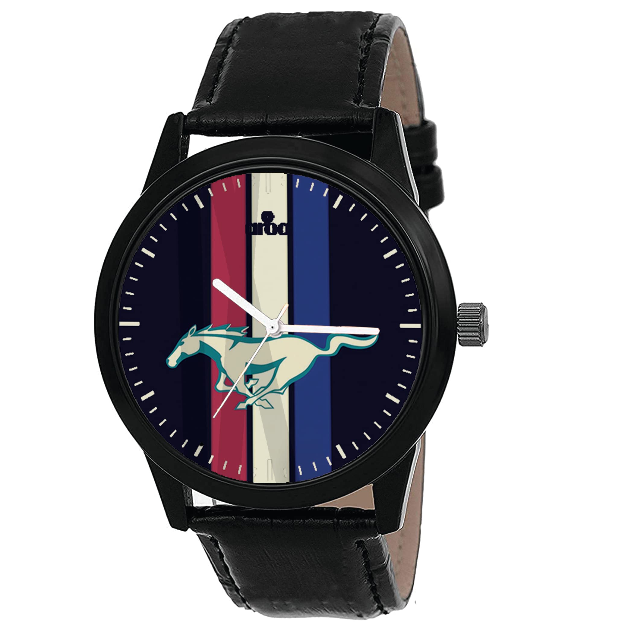AROA Watch New Watch for Unique and Trendy Cars Mustang Symbol Black Metal Type Analog Black Strap Watch Blue Dial for Men Stylish Watch for Boys (B0C284BGJX) Amazon Price History, Amazon Price Tracker