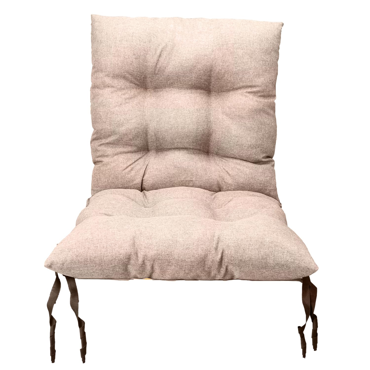 Cuscini Per Sedie Da Esterno Con Schienale 50 x 50 cm (1 Pezzo) - Cuscino Per Sedie Da Giardino - Cuscini Da Esterno Impermeabili Con Corde Di Fissaggio - Beige
