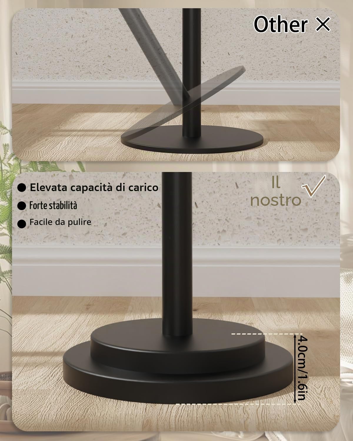 Altezza Regolabile Tavolino, Tavolo da Caffè, Set di 1, Nero | Pratico Tavolino per Appoggiare il Telefono, Compatto Comodino Piccolo, Adatto Sia per Soggiorno Che per Camera da Letto