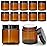 4oz Glass Amber Cosmetic Jars with Black Lids,12 Pack Empty Small Glass Jars with Inner Liners, Round Sample Container for Cream,Lotion,Ointments