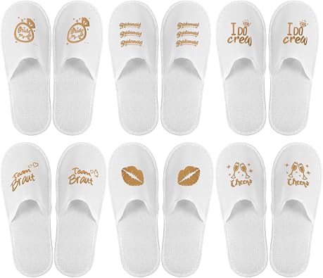 12 Pairs Disposable Wedding Slippers Disposable Hotel Slippers for Guests Bride Bridesmaid Gifts for Travel Spa Home Bridal Shower Women Closed Toe US Men Size 10,Women 11
