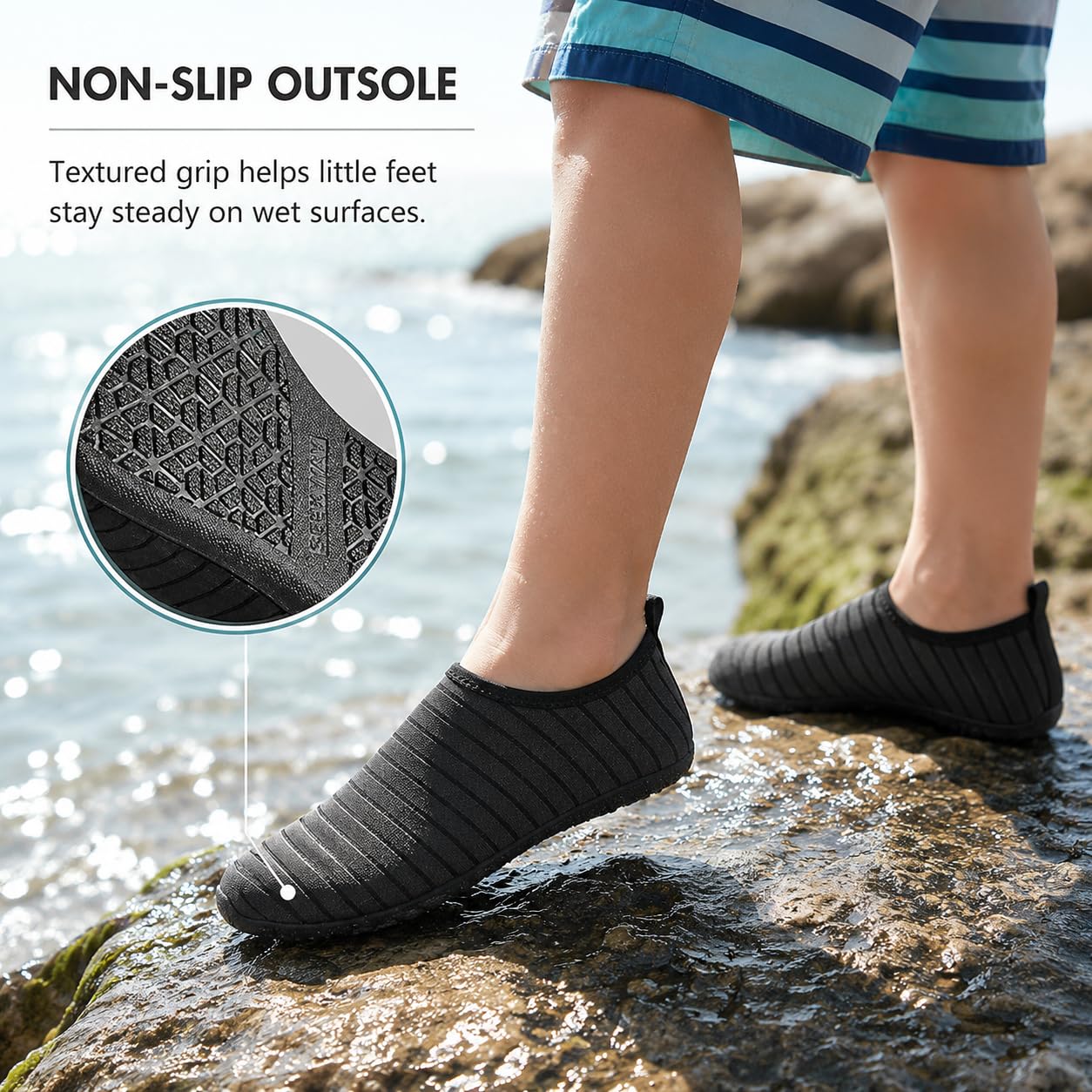 Chanclas de baño para niños suela reforzada antideslizante secado rápido tallas 22-35 EU