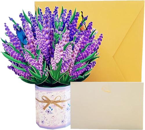 Tarjeta de felicitación 3D de flores, ramo de papel emergente, tarjetas de felicitación con sobre y tarjeta de notas, regalo para todas las